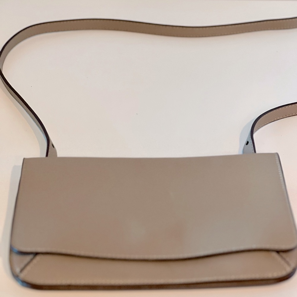 Banana Republic grey/taupe slim crossbody bag